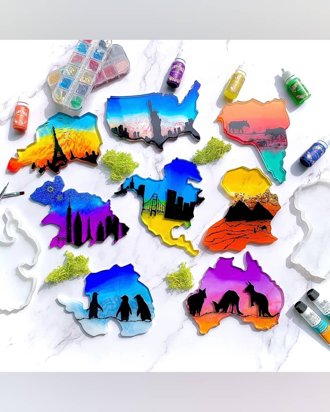  زیر لیوانی نقشه قاره ها