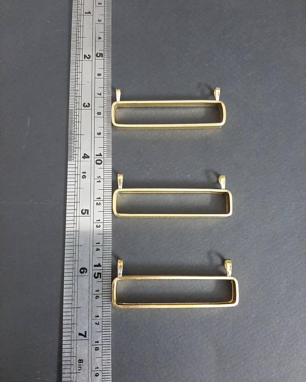  قاب بدون کفه برنجی(مستطیل)