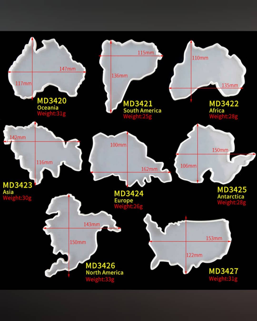 زیر لیوانی نقشه قاره ها(کد3425)