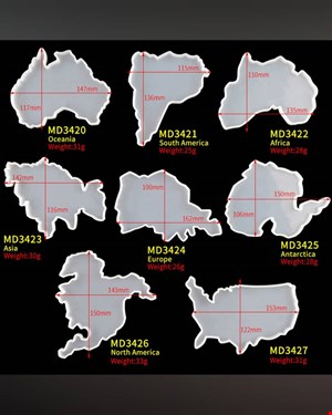 زیر لیوانی نقشه قاره ها