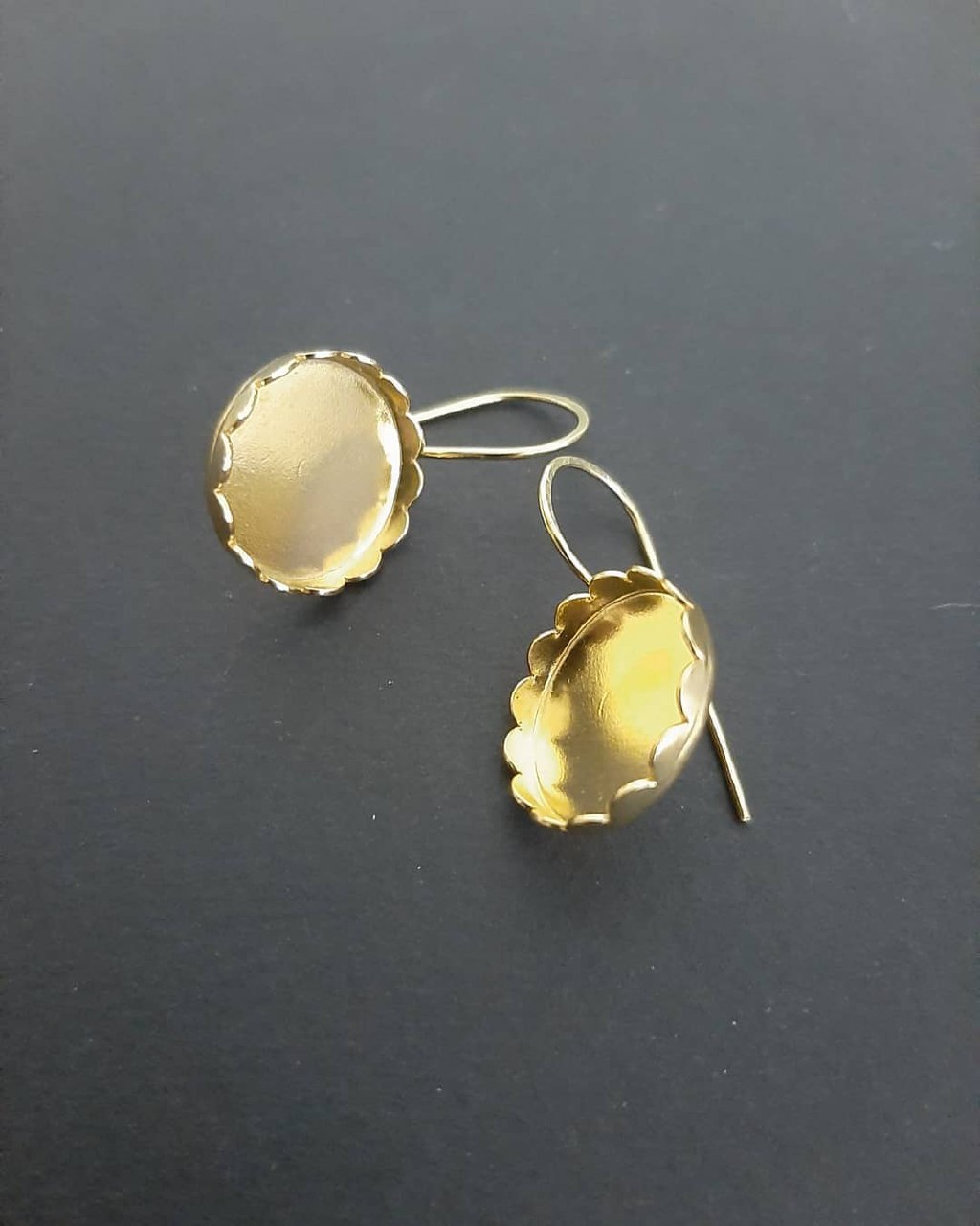 قاب گوشواره کفه دار برنجی