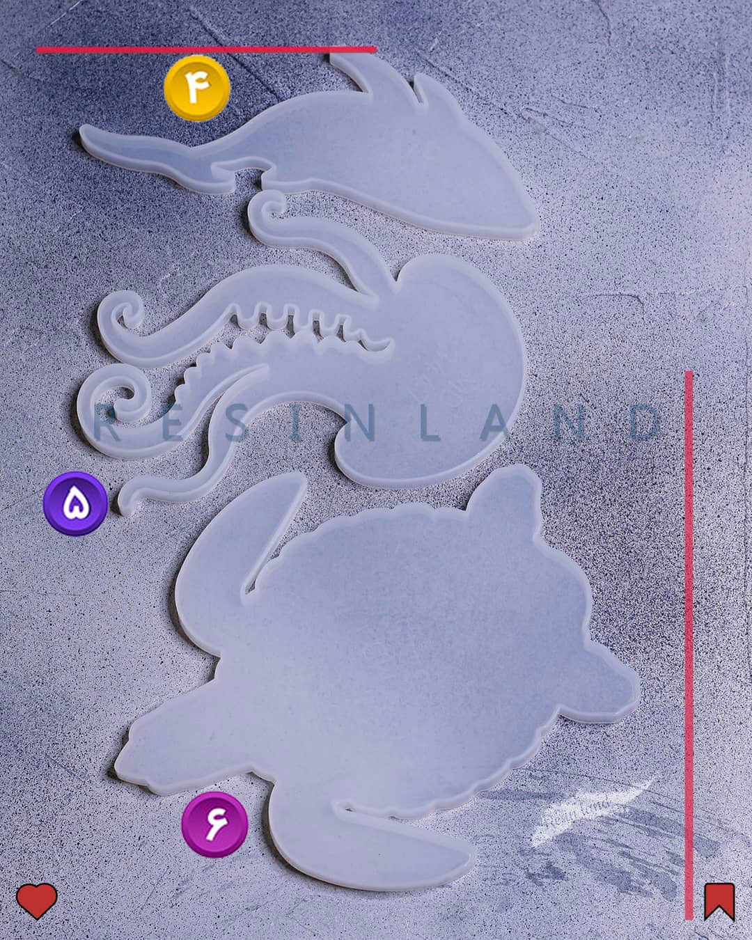 قالب زیر لیوانی موجودات دریایی جدید(کد6)