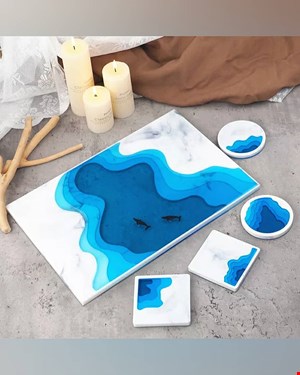 قالب سینی و زیر لیوانی طرح تِراس اقیانوسی