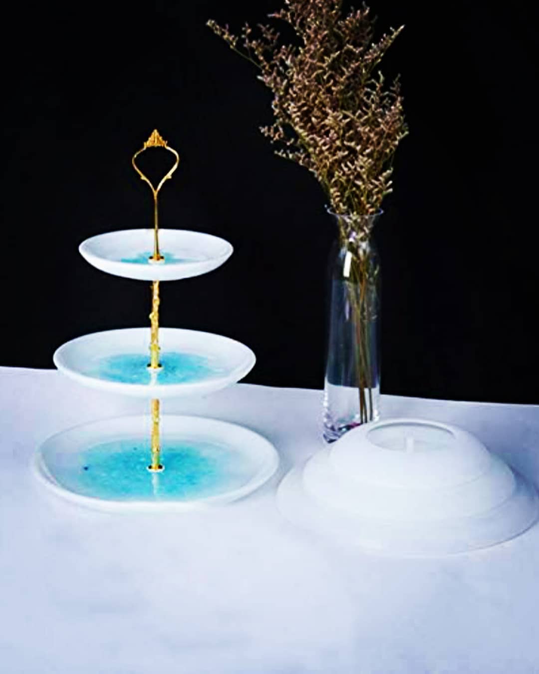 قالب شیرینی خوری سه طبقه لبه دار طرح گرد