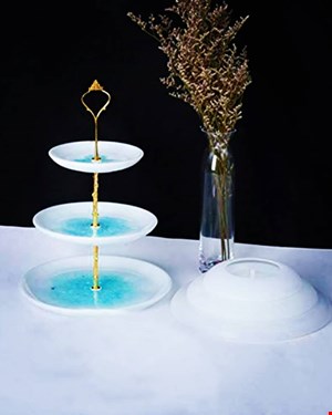 قالب شیرینی خوری سه طبقه لبه دار طرح گرد